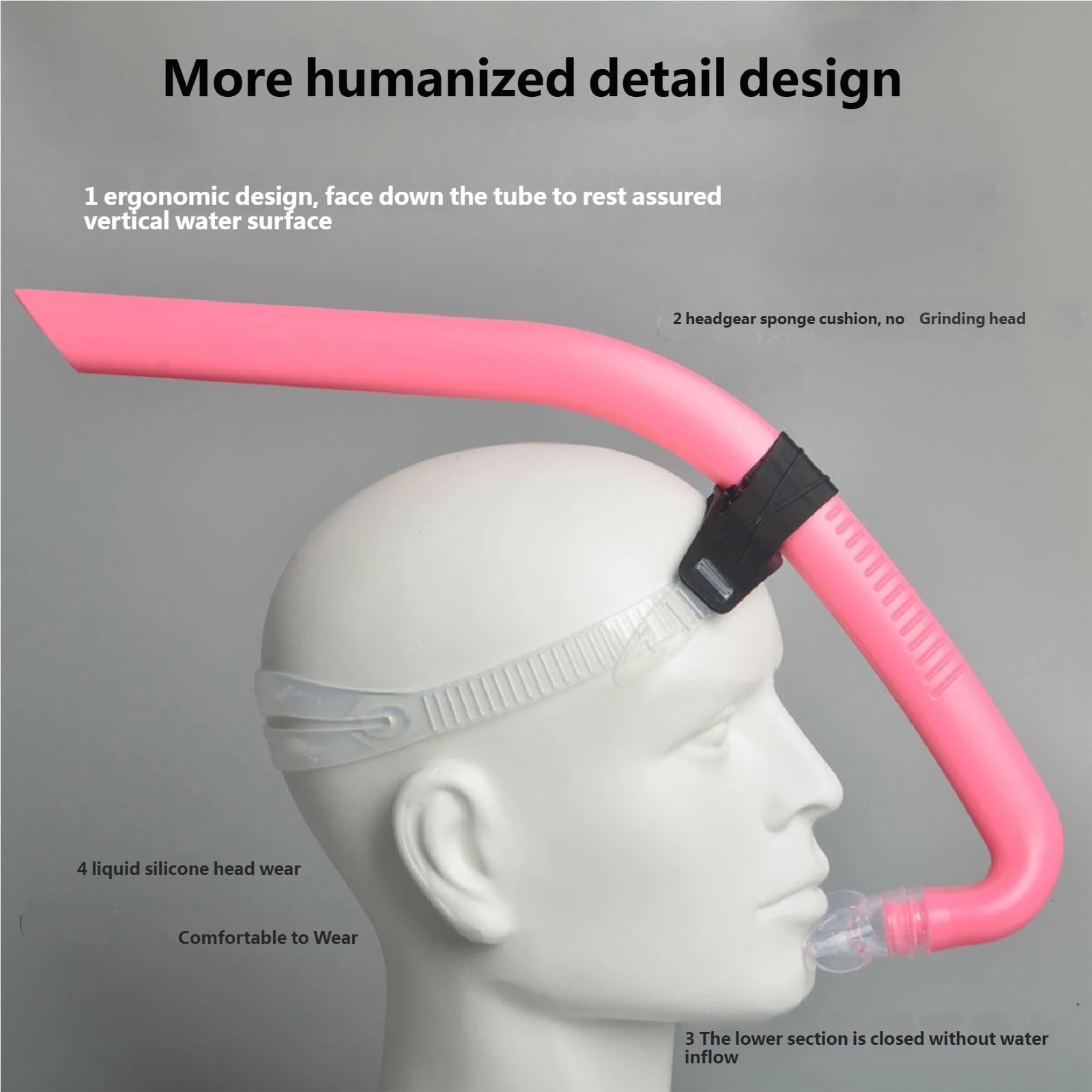 Tubo Seco para Adultos, Válvula Superior Antisalpicaduras y Boquilla de Silicone, Equipo de Buceo(Rosa,2pc)
