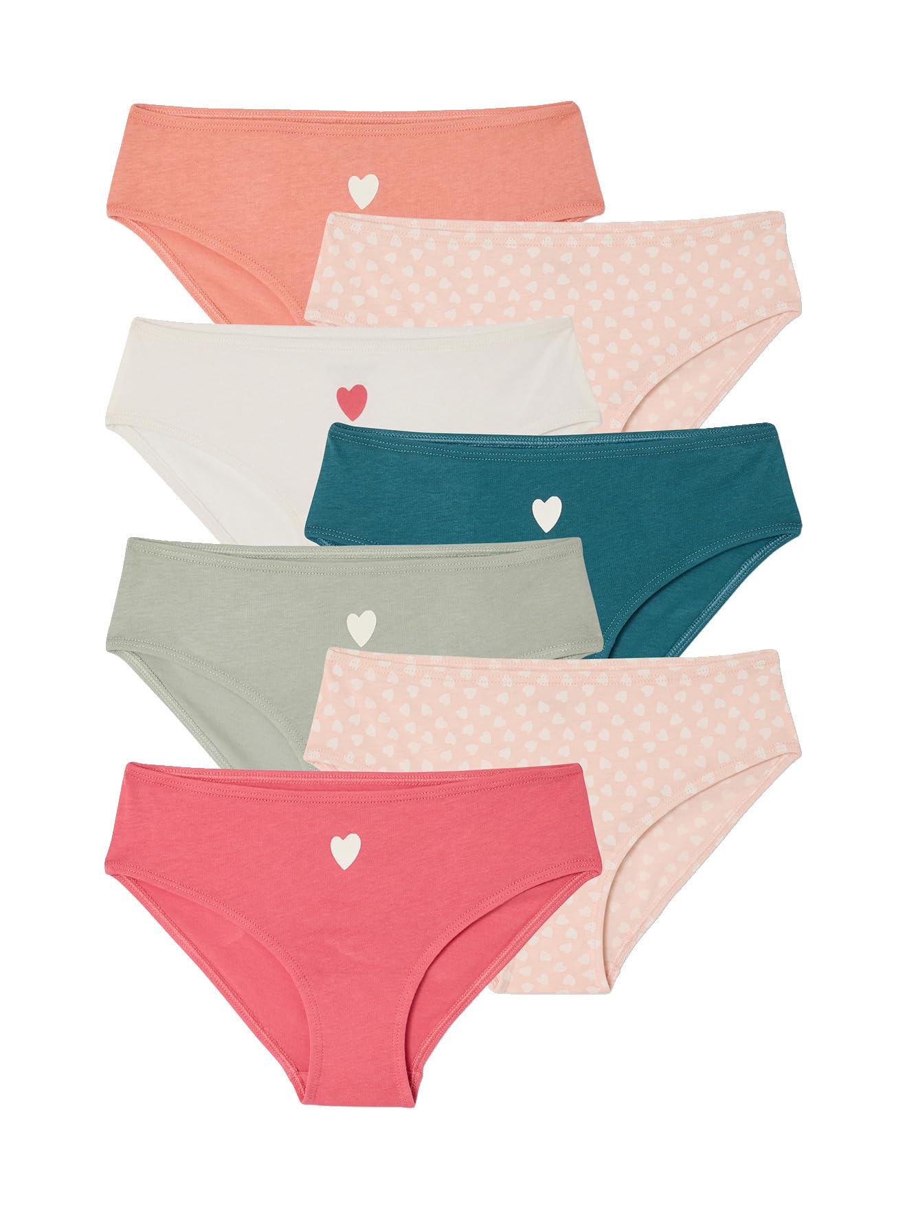 VERTBAUDET Lot 7 Culottes Fille cœur Coton Bio Fuchsia 6A