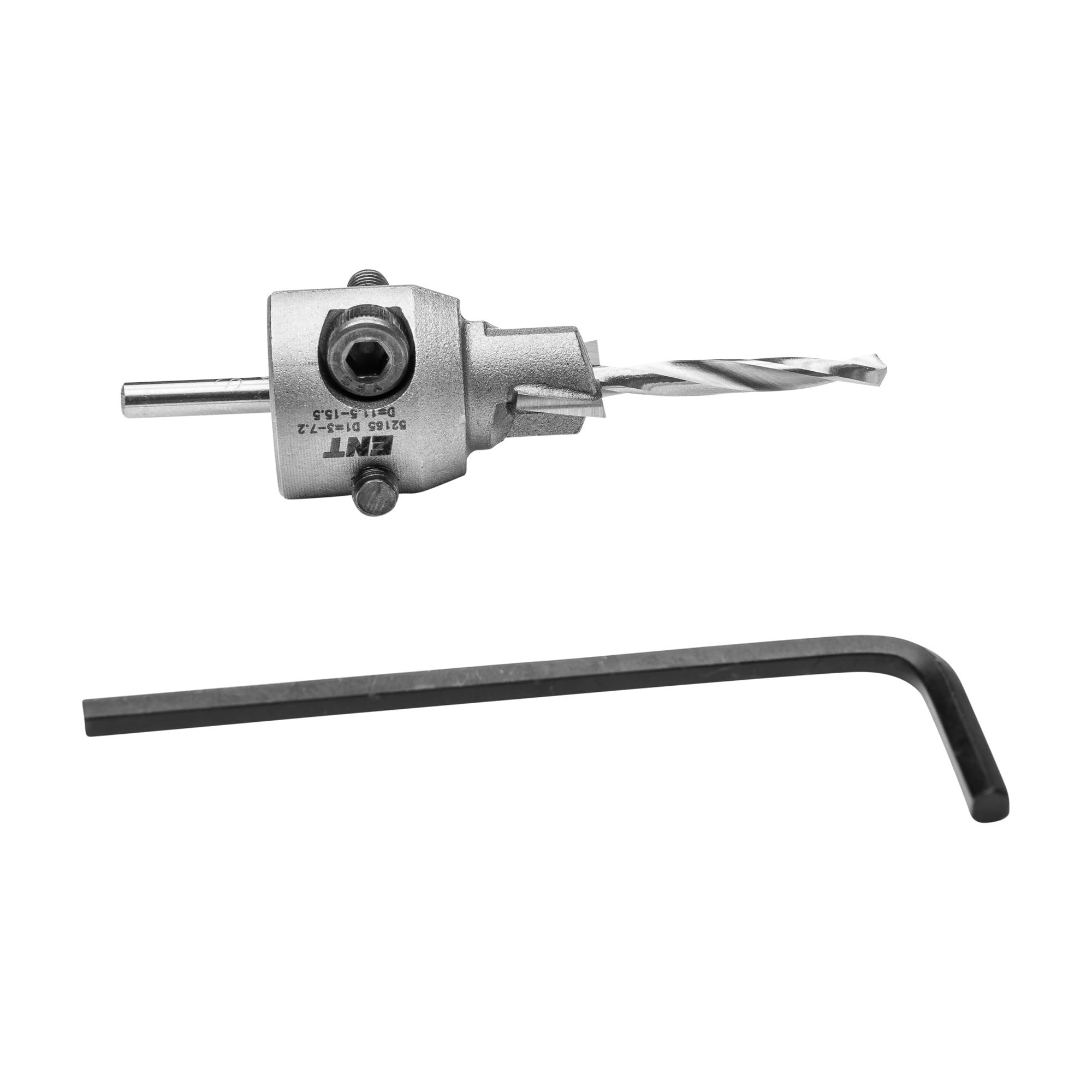 ENT 52165 Aufsteckversenker verstellbar HW (D1) 11,5-15,5 mm, NL 12 mm, GL 28 mm, Bohrdurchmesser (D2) 3,0-7,2 mm