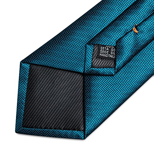 Image of DiBanGu Silk Ties for Men Necktie and Lapel Pin Brooch Set Formal Woven Paisley Plaid Striped Solid Tie Wedding Party