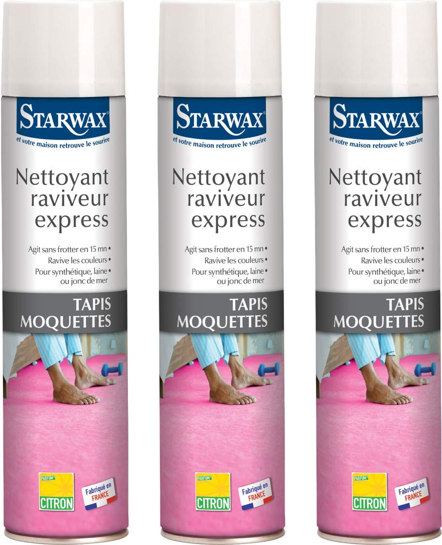 STARWAX Nettoyant Express pour Tapis et Moquettes - 3x 600ml - Idéal pour Nettoyer les Tapis et Moquettes