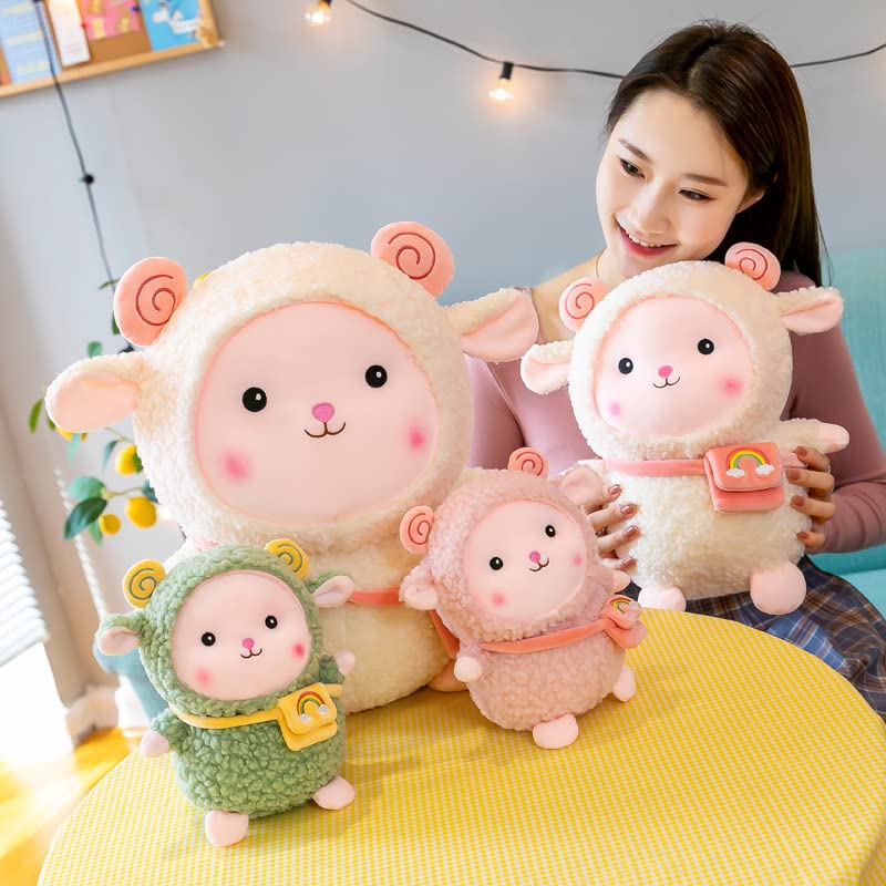 Kawaii Pecora Peluche Giocattolo Carino Peluche Agnello Cuscino Bambole Animali Di Peluche Per Bambini/Ragazze Regali Di Compleanno Di Natale 50 cm Bianco