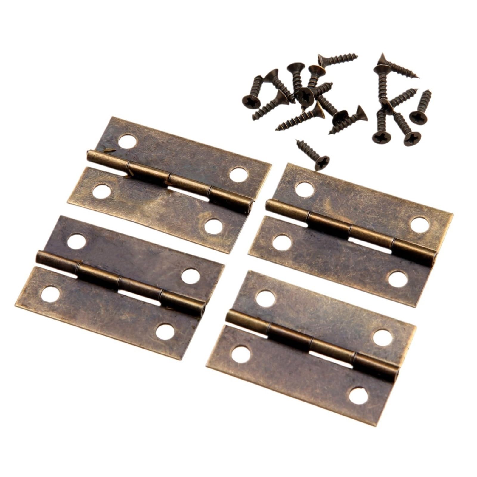 Kdhcvkz Antique Bronze 4Pcs Hinges 34 * 32Mm Gold/ 4 Holes Wooden Hinges(Antique Bronze)