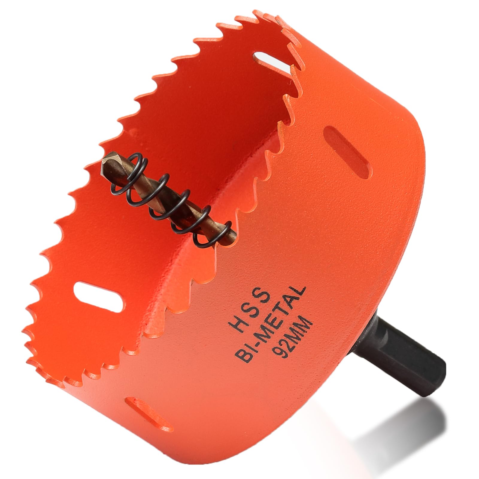 Bi-Metall Lochsäge 92mm, Lochbohrer für Holz und Metall, Bi-Metall Rund Bohrkrone mit 35mm Schnitttiefe für Stahl, Gusseisen, Aluminium, Trockenbau, Sperrholz und Acryl