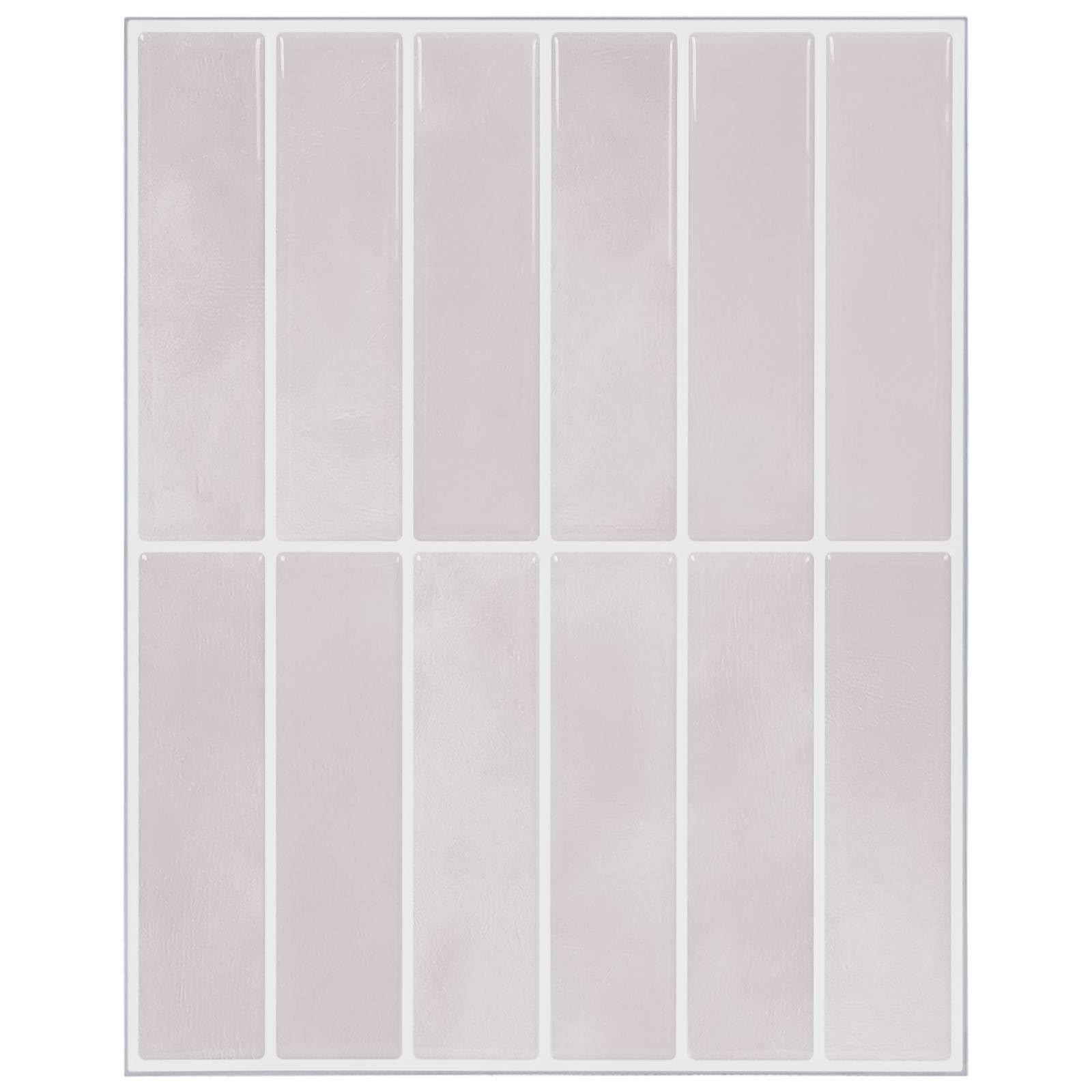 Azulejos rectangulares de 20 unidades, color beige, 29 x 23 x 0,08 cm, autoadhesivos, de poliuretano, con acabado brillante para cocina y baño, despegables y cortantes para facilitar