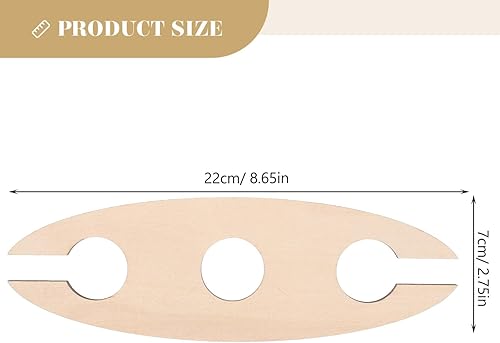 Miniatura 2 de Alipis Estante de almacenamiento y exhibición de vino de bambú de 3 piezas con soporte de vidrio, estante en forma de botella, soporte para copas de