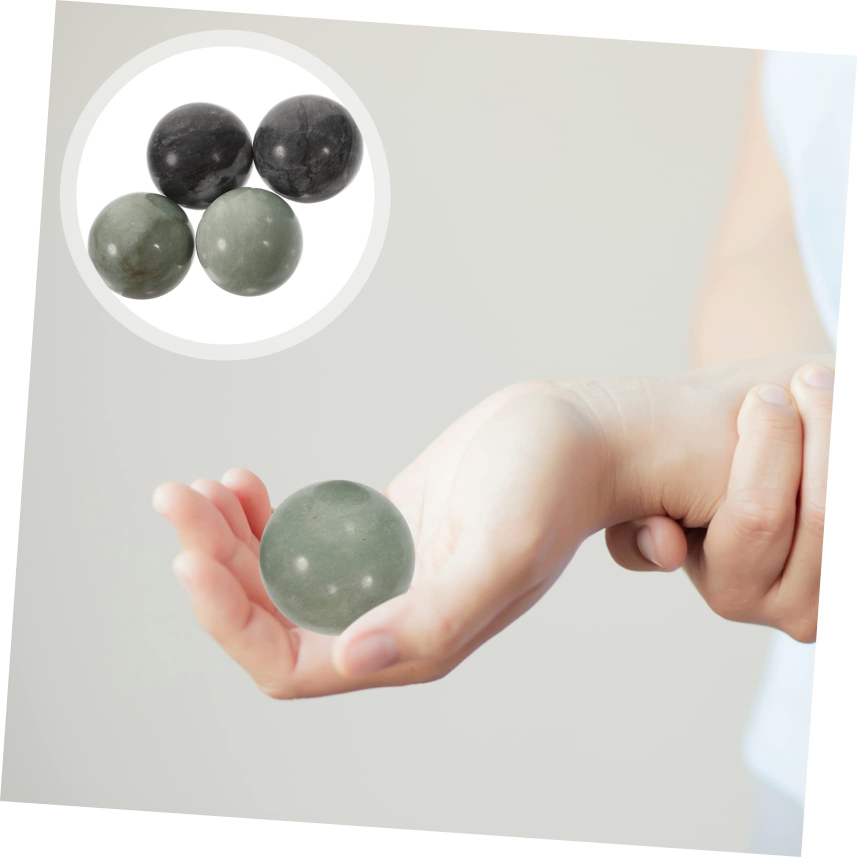 Anneome de Bolas Rodantes de Mármol y Presión de Acupuntos 2 Juegos Redondas y Lisas para Masaje de Manos Ideales para Terapia Física