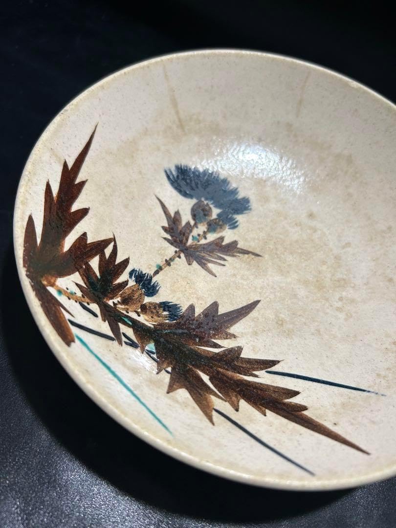 美しい古美術◾️蔵から紺色のアザミの花が描かれたステキな雰囲気の夏