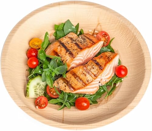 Miniatura 4 de ECO AURA Platos redondos compostables de hoja de palma natural, biodegradables, desechables, como platos de bambú, platos ecológicos, perfectos para