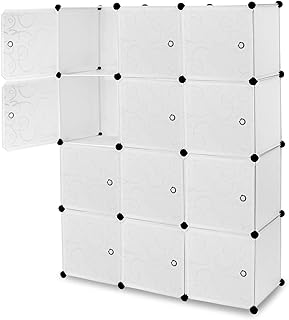 Work-It! Cube Storage Organizer - 12 Cubes | Stackable Portable Closet O...