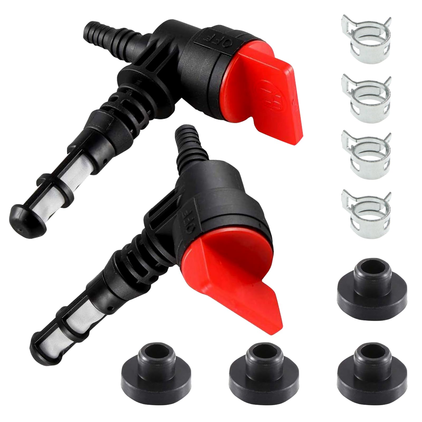 2 PCS Car Engine Generator High Pressure Cleaner, 90 Degree Filter Oil Switch with Grommet Clip, Modification Replacement Parts, Compatible with Periton Kohler Oregon Roterende (Black)