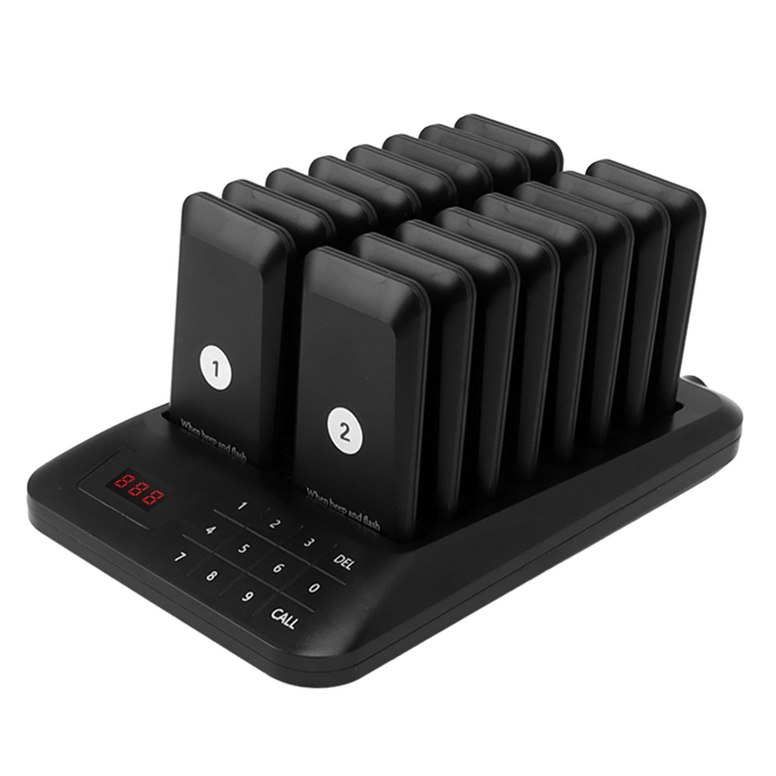 aqxreight Restaurant Pager System Buzzers, Call Button System with 800m Range, ABS Design, for 16 Devices, Easy to Operate (US Plug)