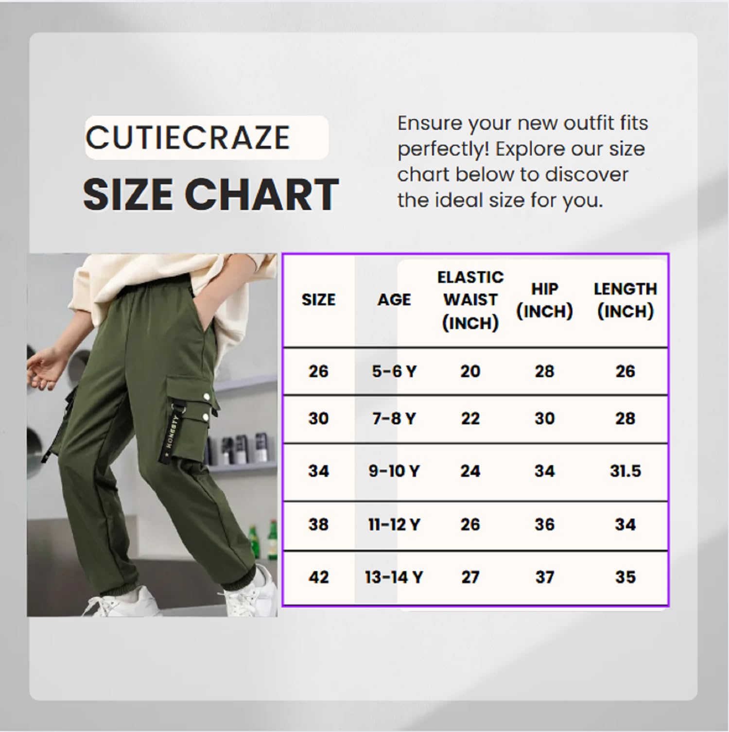 CUTIECRAZE Cargo for Boy || Boy Cargo || Cotton boy Pant (DCP-29-31) (in, Age, 13 Years, 14 Years, Brown) - Image 5 thumbnail