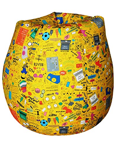 Image of Sattva Classic Back to College XXL Bean Bag Cover Without Beans - Yellow Youth