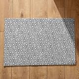 Isdreem Schmutzfangmatte rutschfest Innen Sauberlaufmatte Klein Geometrische Textur Schmutzfangmatte XXL Innen Türmatte Good Vibes Schwarz Und Weiß, 50x80cm
