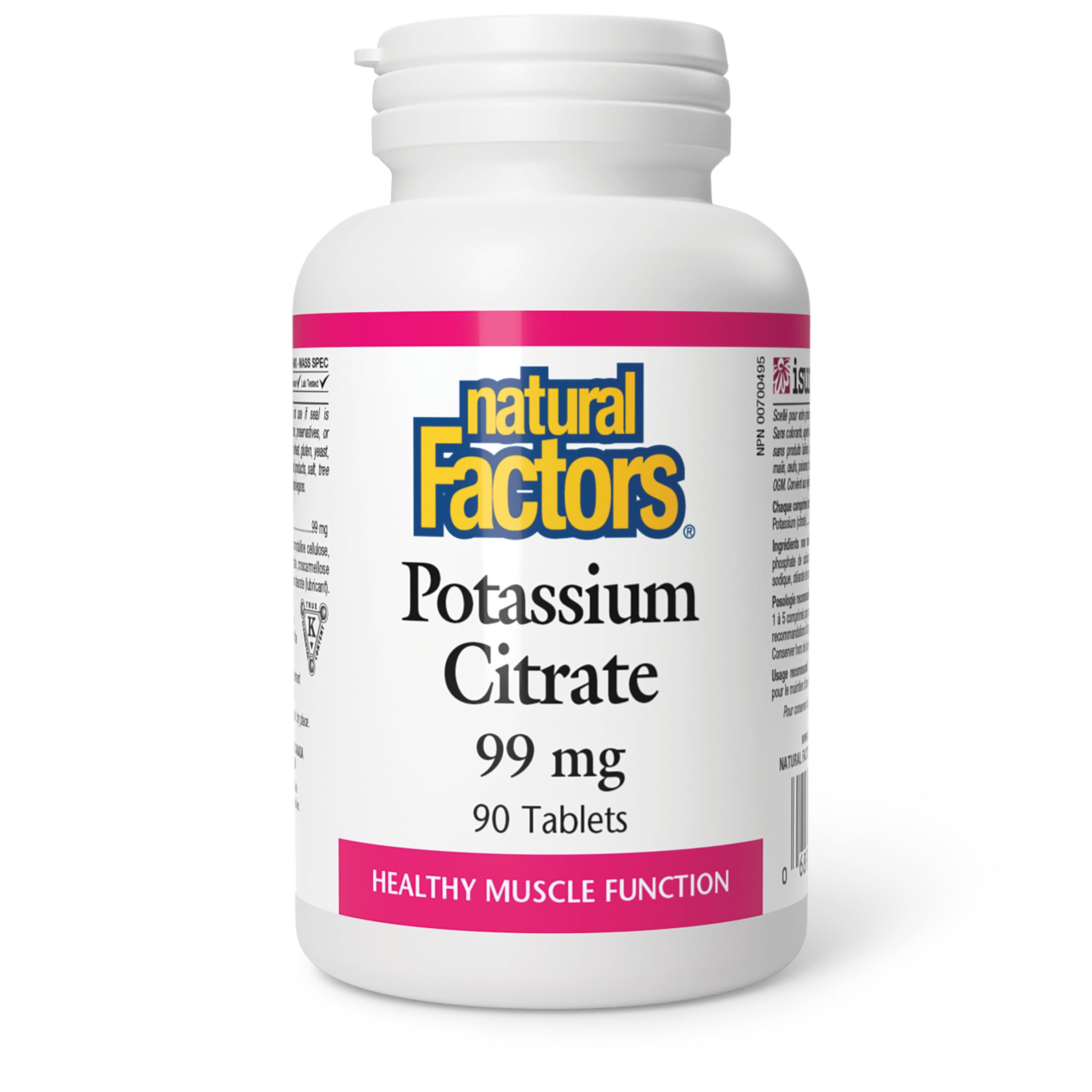 Natural Factors Potassium Citrate 99 Mg 90 Tablets, 100g