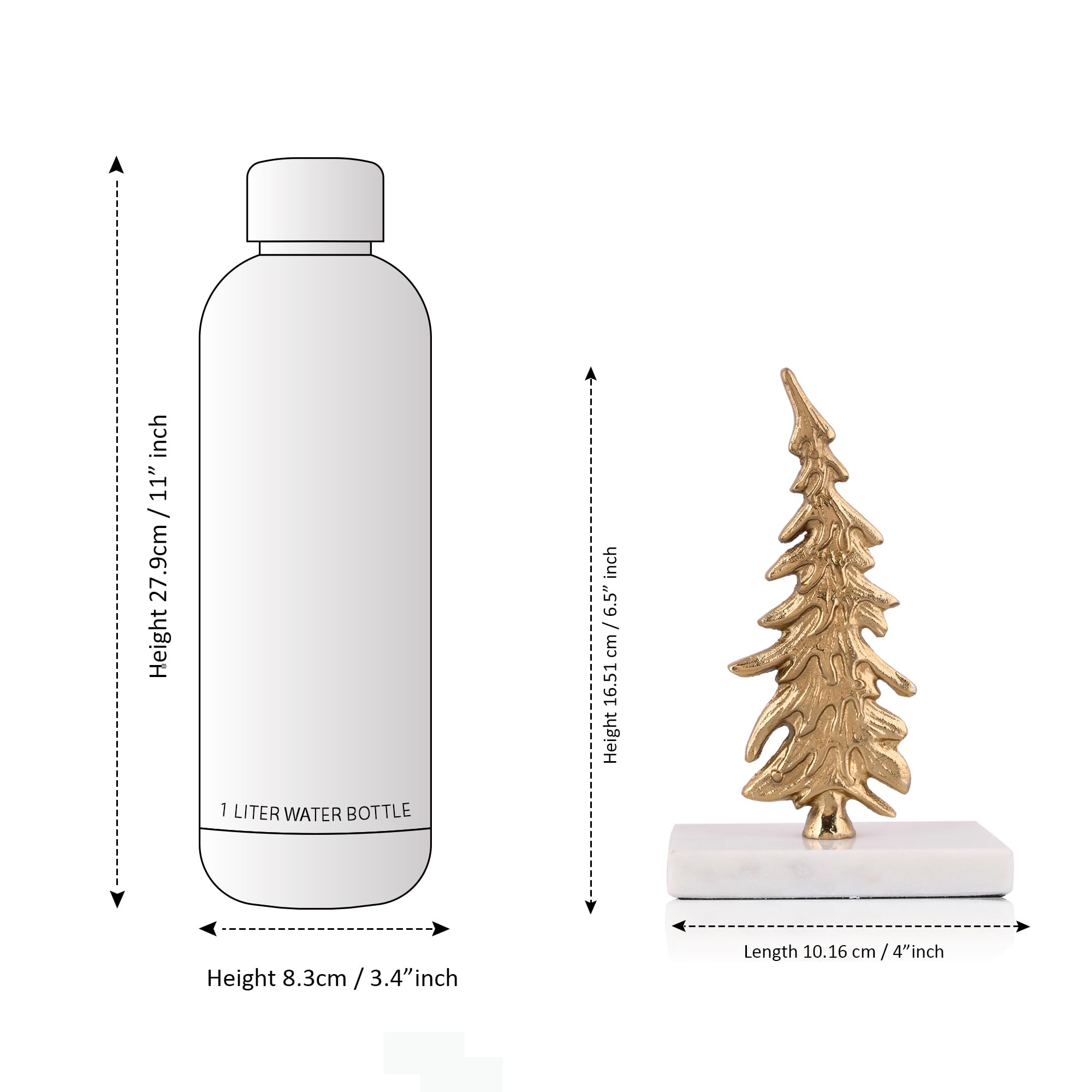 Amazon Brand - Umi Large Christmas Tree for Home Decoration - 6.5 Inch Aluminium Christmas Tree for Table, Set of 1 Christmas Tree Decorations Items for Home (Large) 4