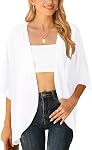 YOPP Womens Kimono Summer Lightweight Cardigan Cloth Puff Sleeve Loose Beach Wear Cover Up Swimwear Blouse Tops,S-2XL