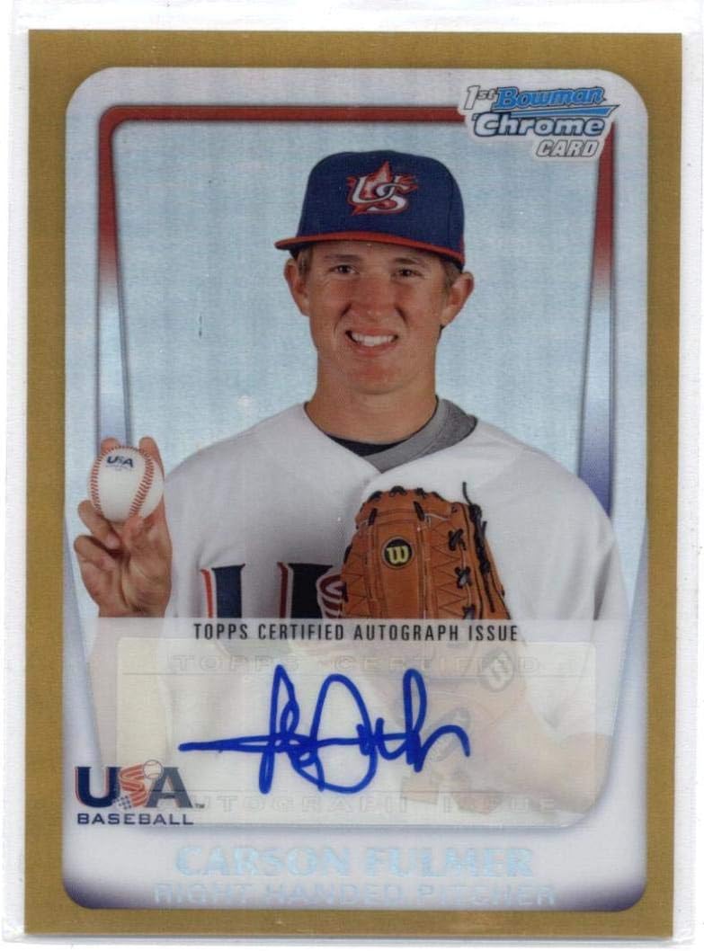 2011 Bowman Chrome 18U USA National Team Autographs Gold Refractors #18U-6 Carson Fulmer 18U National Team MLB Baseball Card (Autographed) /50 NM-MT