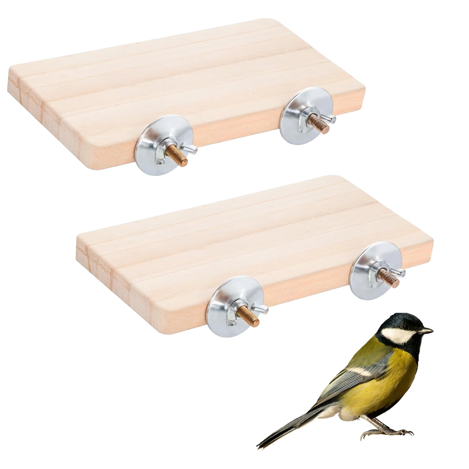 Photo 1 of ***MISSING HARDWARE***
2PCS Bird Perch Platform Flat, 5.9 × 3.14 Inches Bird Cage Platform Birds Perch Stand Platforms Rectangle Stand Perches Shelf with Stainless Steel Washers for Cockatiel Rat Hamster Guinea Pig Conure