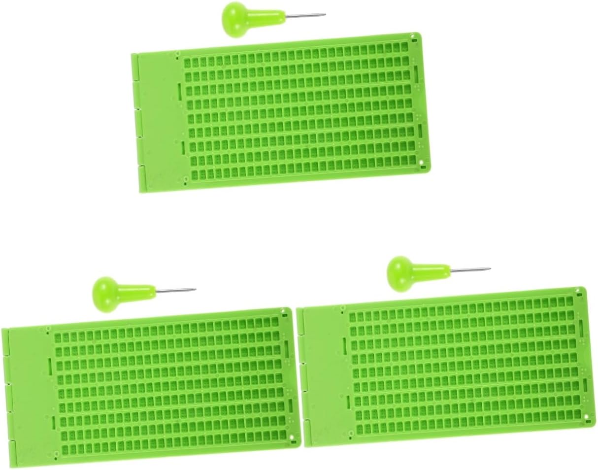 3sets Braille Writing Board with Stylus Row Cell Plastic Braille Aid for Blind Learning Versatile for Writing Practice and Proficiency Enhancement