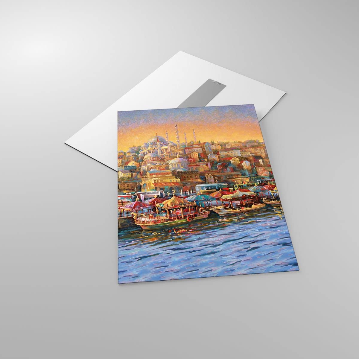 Quadro Su Vetro Verticale 50x70 Con Paesaggio Cittadino – Stampa Moderna Per Pareti – Decorazione Casa Soggiorno Camera Da Letto - 3