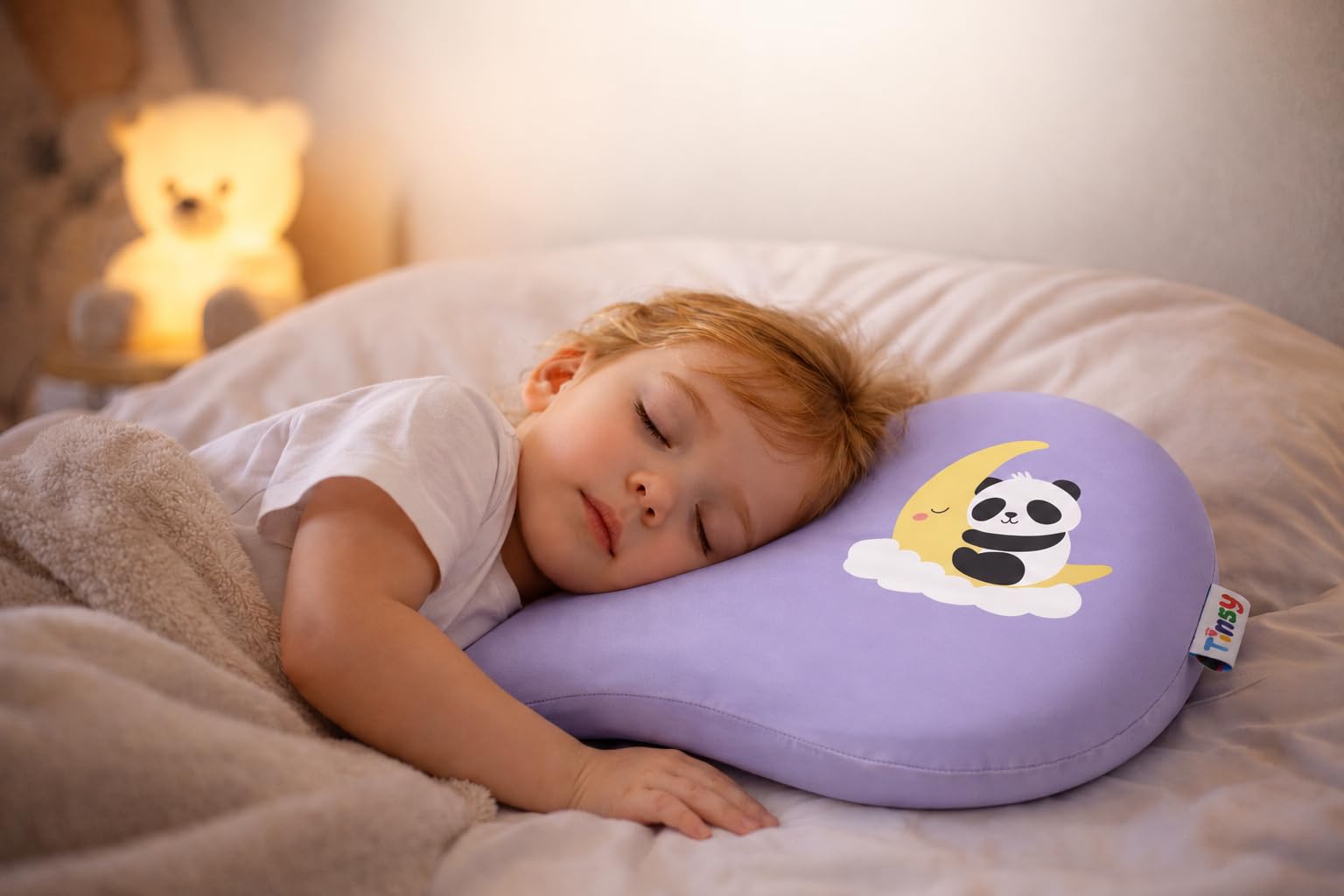 TINSY DreamRest Kids Memory Foam Pillow (Purple, 2–15 Years), Ultra Soft & Breathable, Comfortable Support Pillow (50×30×10 cm)-image-10