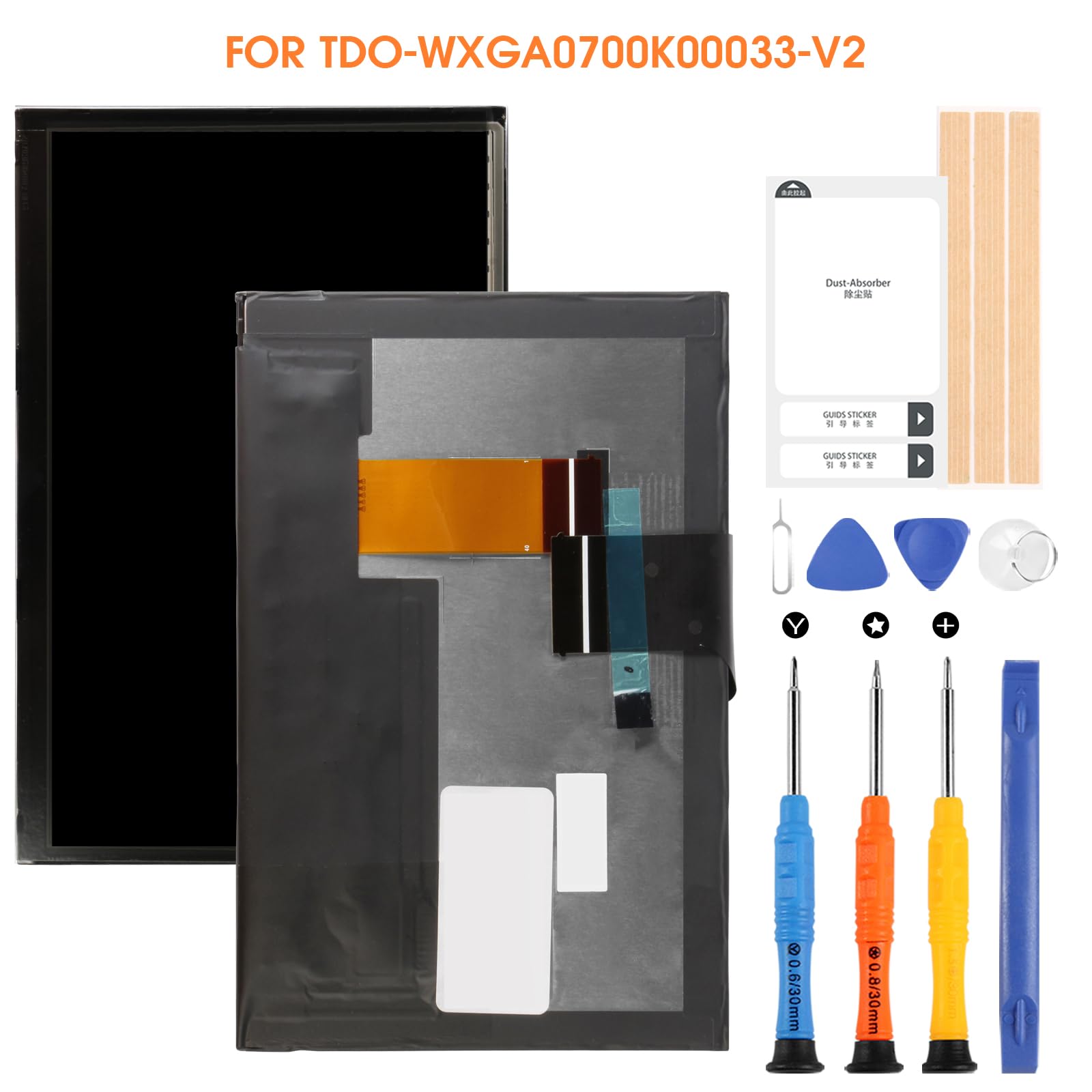 7" LCD Schermo per Jeep Compass 2017-2020 LCD Display TDO-WXGA0700K00033-V2 TDO-WXGA0700K00057-V1 Display Touch Screen con Riparazione Strumenti, Not per Uconnect 4C / UAQ/UAS