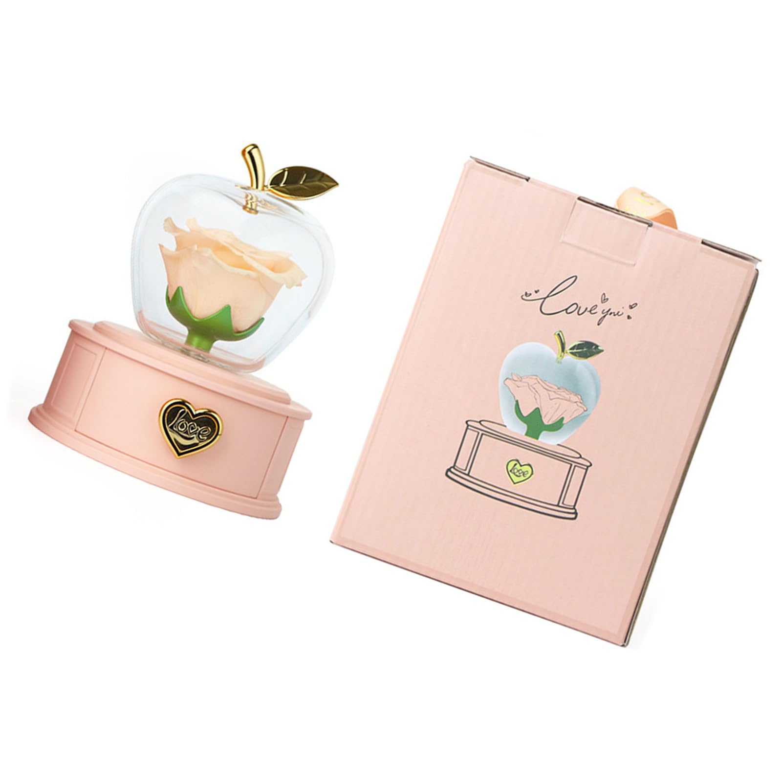 Boîte à bijoux fruit rose avec rangement collier et écrin élégant pour femme