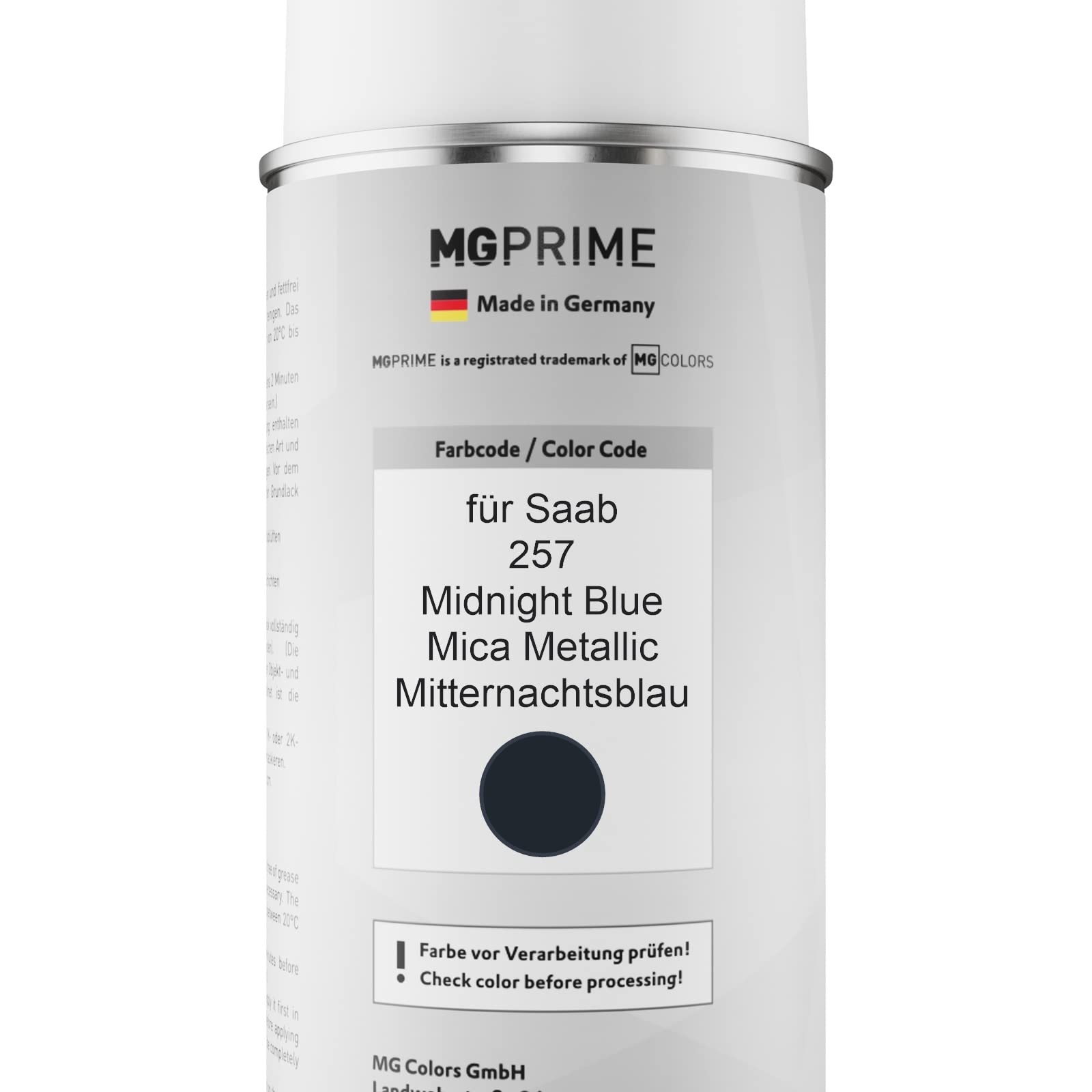 MG PRIME Autolack Spraydose für Saab 257 Midnight Blue Mica Metallic +2K