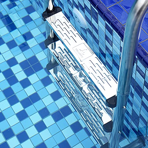Escalera para piscina de acero inoxidable con 3 peldaños antideslizantes miniatura 4