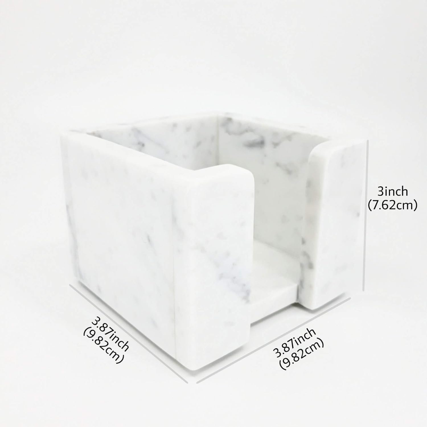 Sticky Memo Pad Note Cube Holder Marble Home Office Desk Accessories White Decor for Women Friend