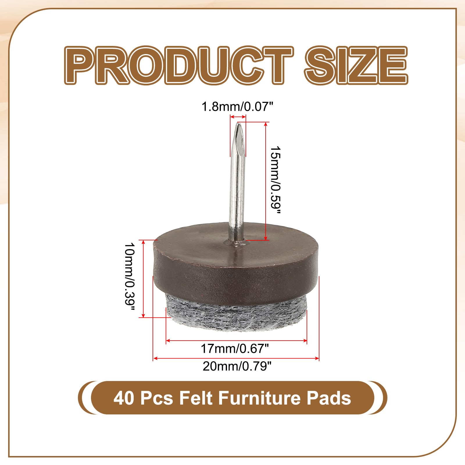 PATIKIL 20 mm Nail-on Felt Pads - Image 2