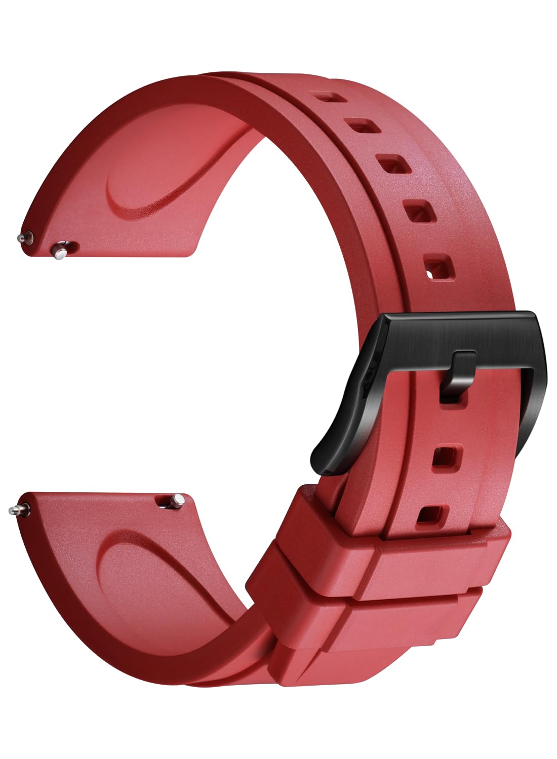 REZERO Bracelet de Montre en Caoutchouc FKM à Dégagement Rapide, Sangle de Montre en Fluoro-Caoutchouc, Épais et Solide, Lanière de Montre de Remplacement Étanche 19/20/21/22/23/24mm pour Homme, Femme