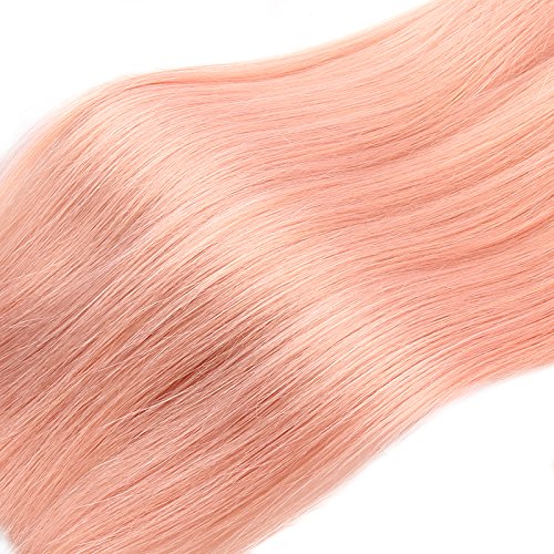 Remy Brazilian Human Hair Extensions Straight Hair Weave Pink 1 Bundle 18 inch
