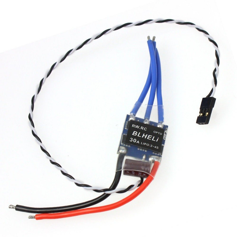 QWinOut 4Pcs RW.RC V14.2 Version BLHeli Program OPTO Mini 30A ESC Brushless Speed Controller 2-4S for DIY FPV Quadcopter Drone 250 210