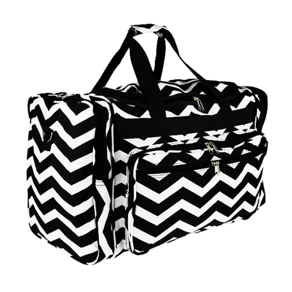 LD Bags Chevron Black Duffle Gym Cheer Bag 20"