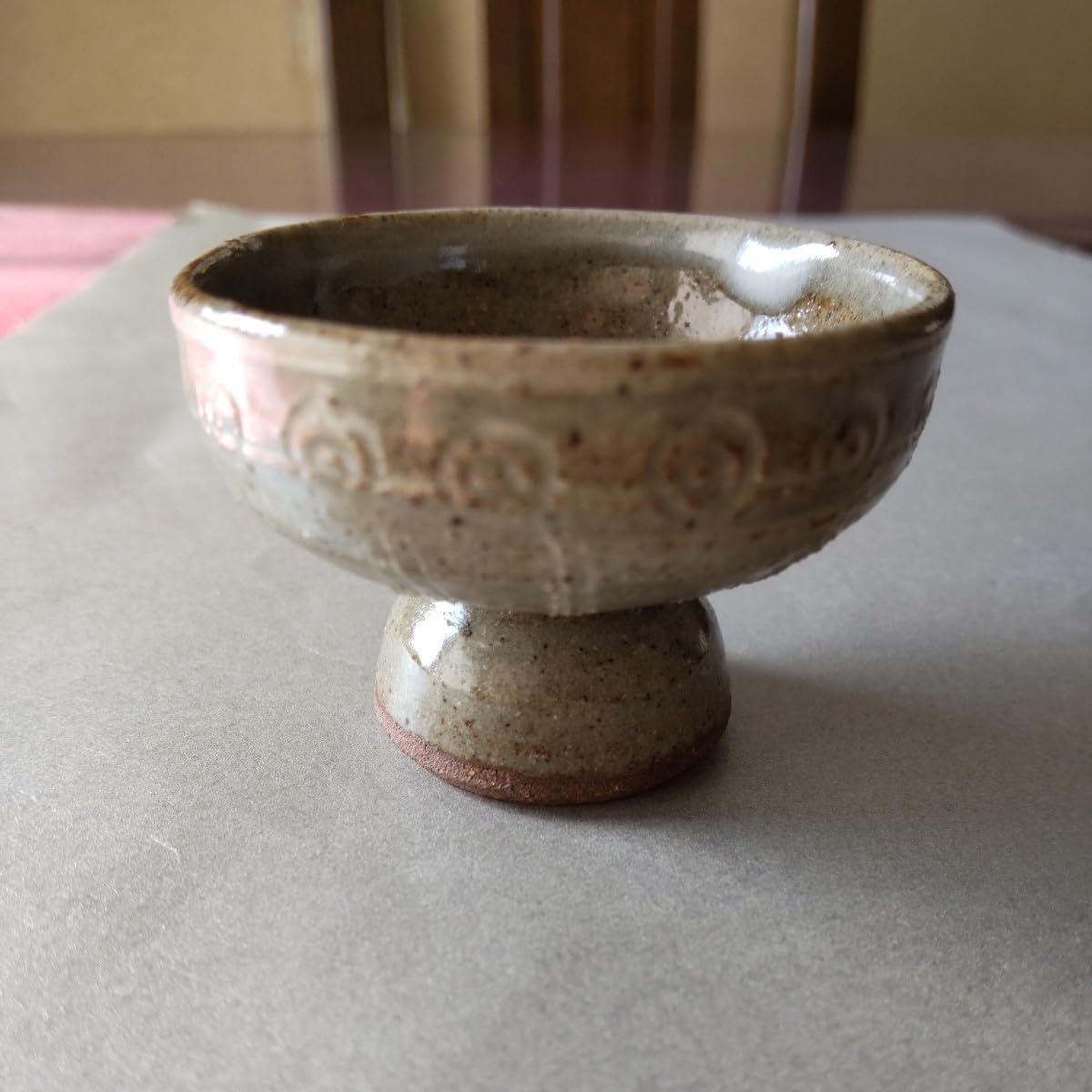 Amazon.co.jp: 三島手ぐい呑高坏盃小紋象嵌三島刻三島粉引刷毛目名品2