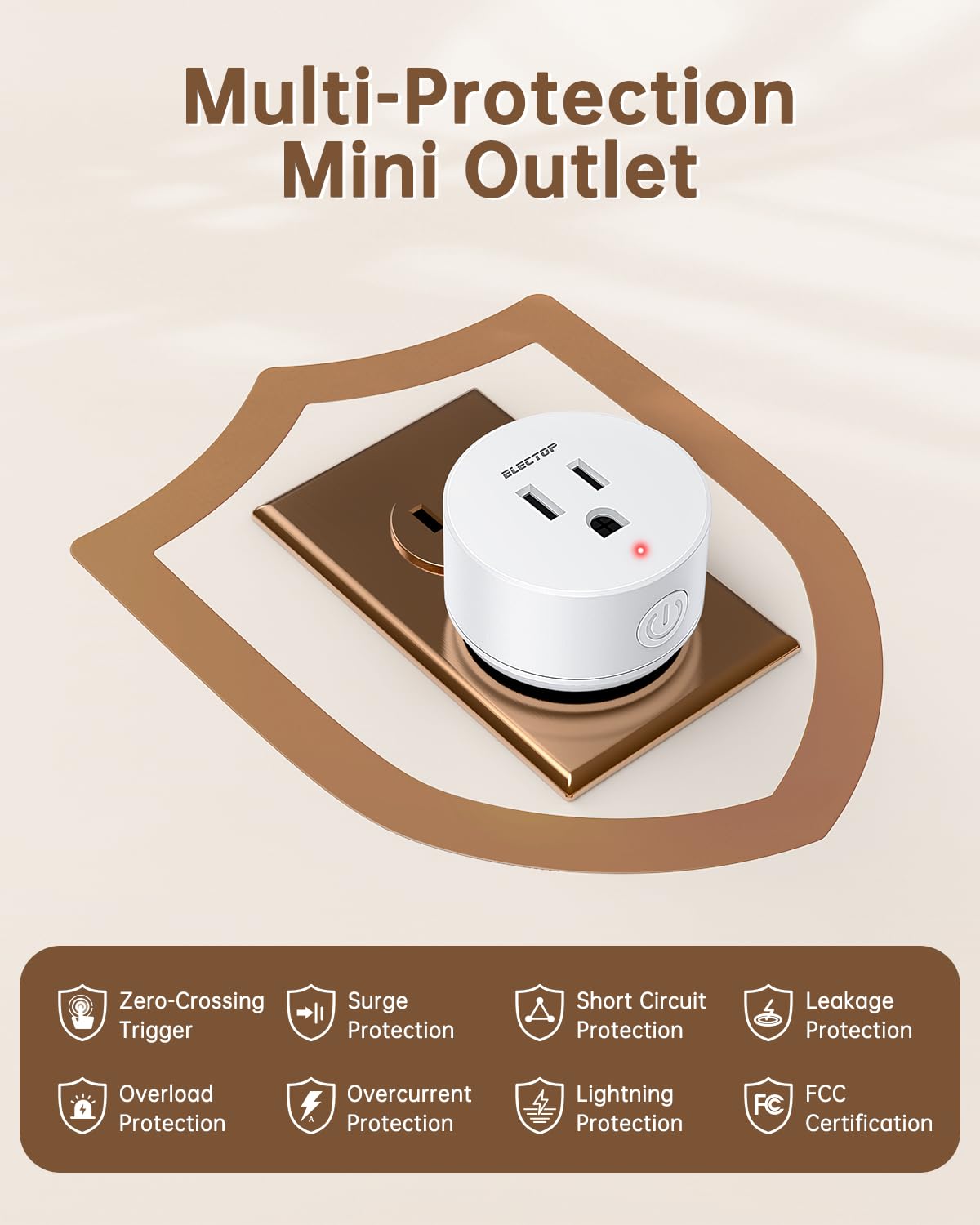 ELECTOP Remote Control Outlet, 15A/1500W Wireless Outlet Power Switch with Countdown Function, No Wire Long Range Electrical Switch Plug On/Off for Small Household Appliance(1 Swicth &3 Outlets)