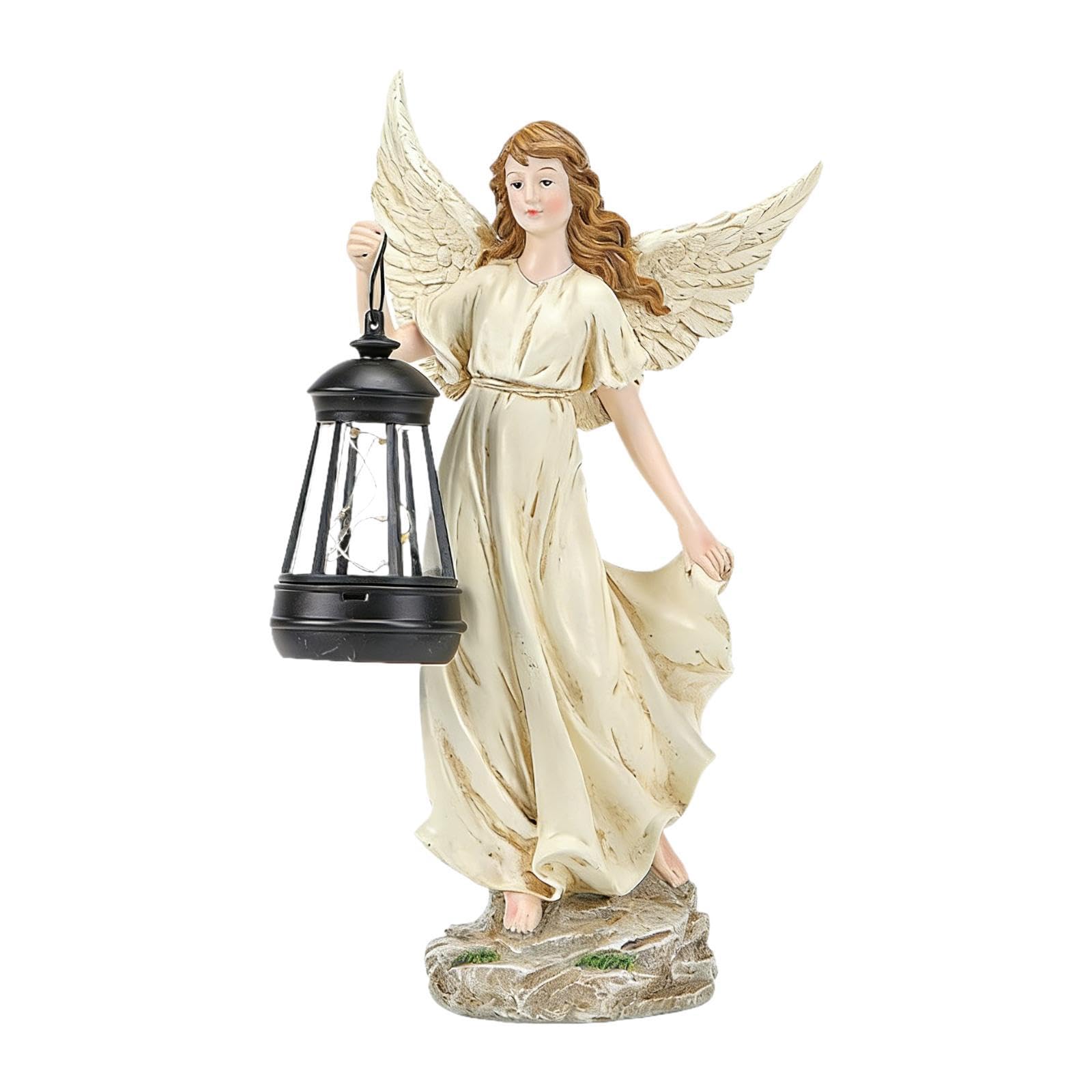 Harilla Statua da Giardino fatata a energia Solare, Statuetta da Giardino con Luce Solare per Balcone, Prato Anteriore, Cortile.