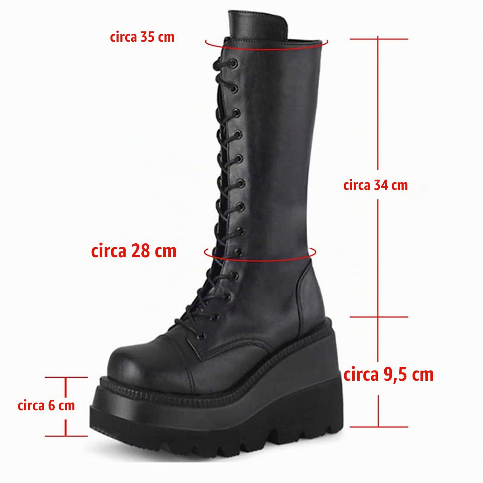 Stivali Donna Moda Scarpe con Zeppa Multicolore con Cerniera (40,Nero)