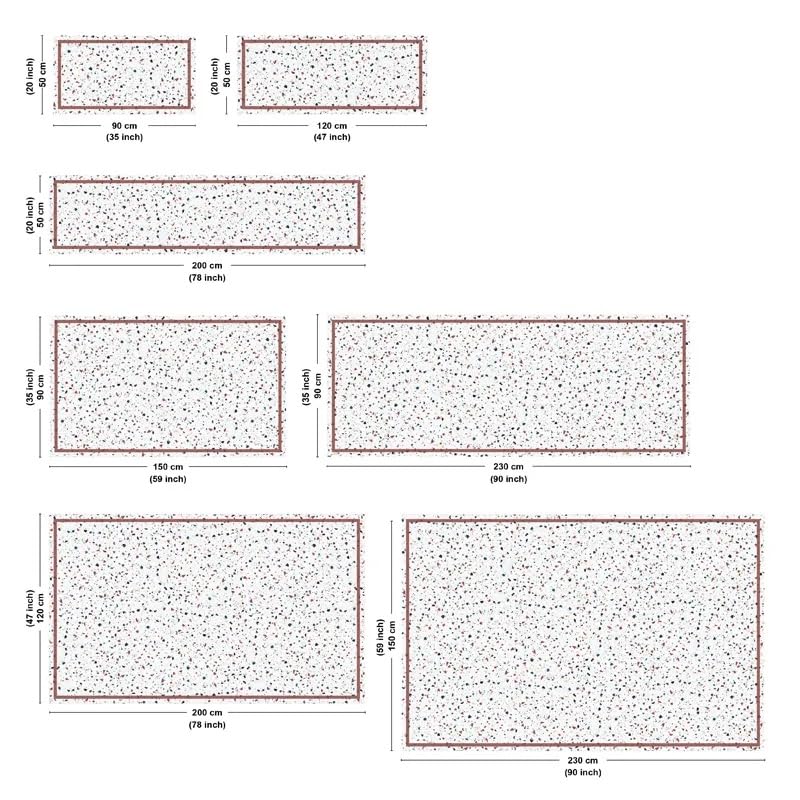 99 Déco - Tapis antidérapant en Vinyle intérieur et extérieur - 50 x 120 cm - Multicolore - Terrazzo