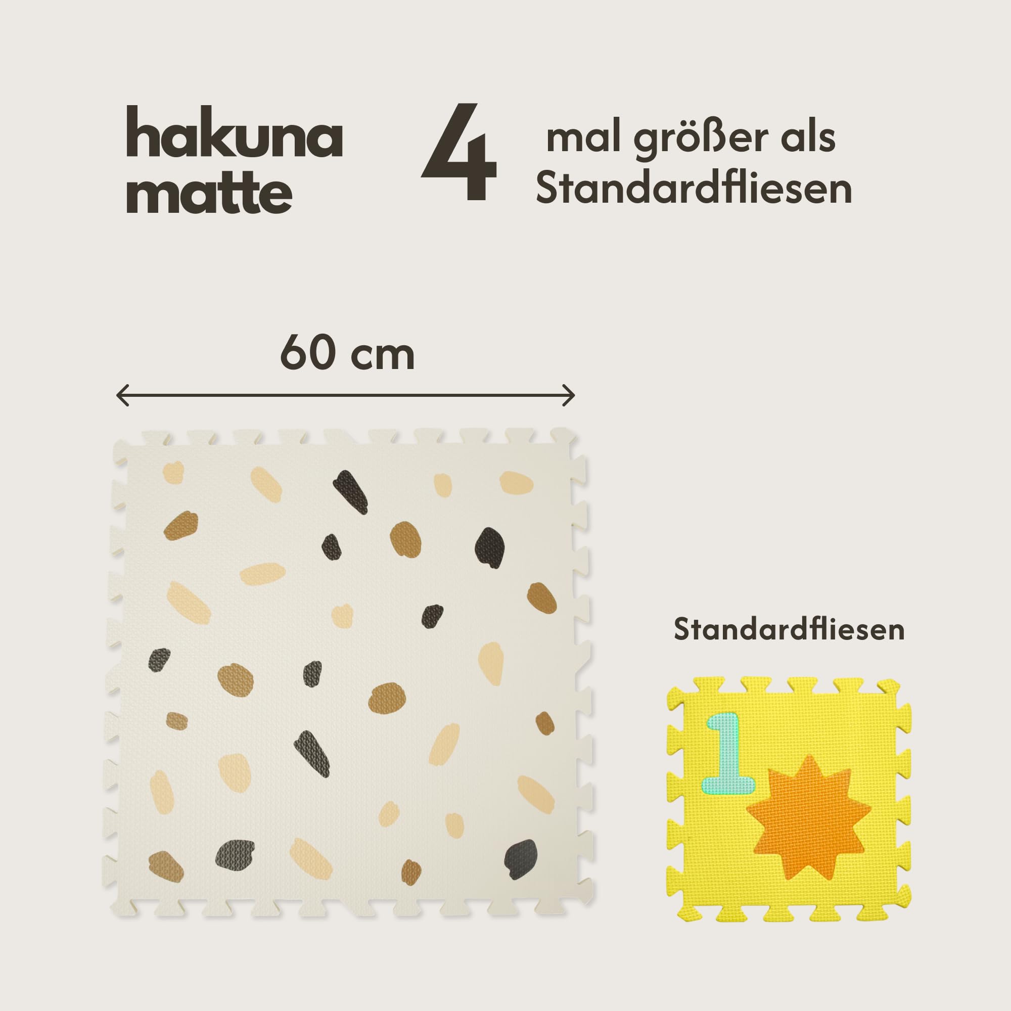 Hakuna Matte Stylische Puzzlematte Baby 180 x 120 cm Konfetti | 6 XXL-Platten à 60x60cm – 20% dickere, weichere Puzzlematte für Kinder–schadstofffreie, Pflegeleichte Baby Krabbelmatte