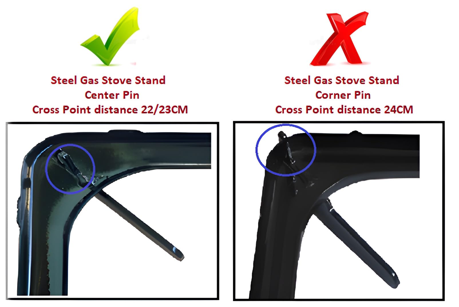 POOJAY - Gas Stove Stand, 2 Pieces, Steel, 22CM 2