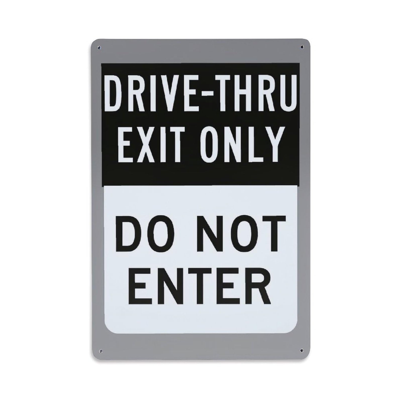 Jdfenggu Vintage Drive Thru Exit Only Sign Retro Metal Tin Sign, Metal Poster For Bar, Home, Man Cave, Kitchen, Laundry Room Art Decor 8X12 Inch