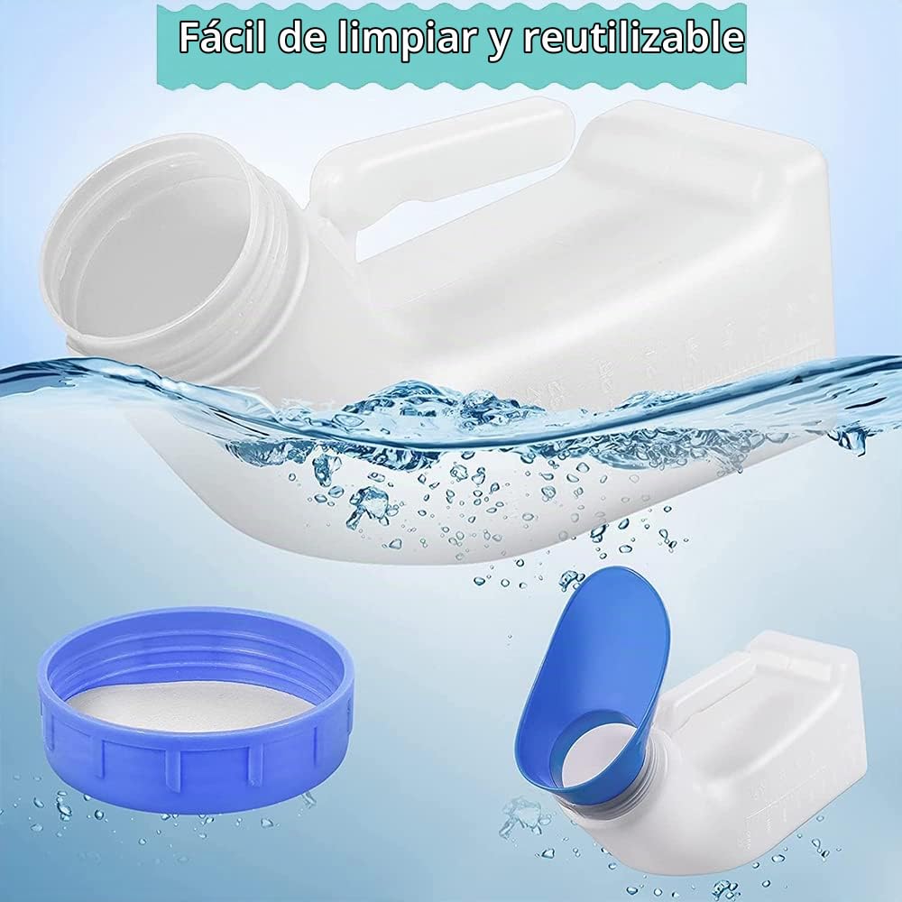 Orinales para Adultos, 2 Piezas Urinario Portatil Hombre, 1000ML Botella para Orinar Hombre, Botella Orina Hombre, Urinario Portatil Mujer, Botellas para Orinar Hombre, para Viajes, Coche