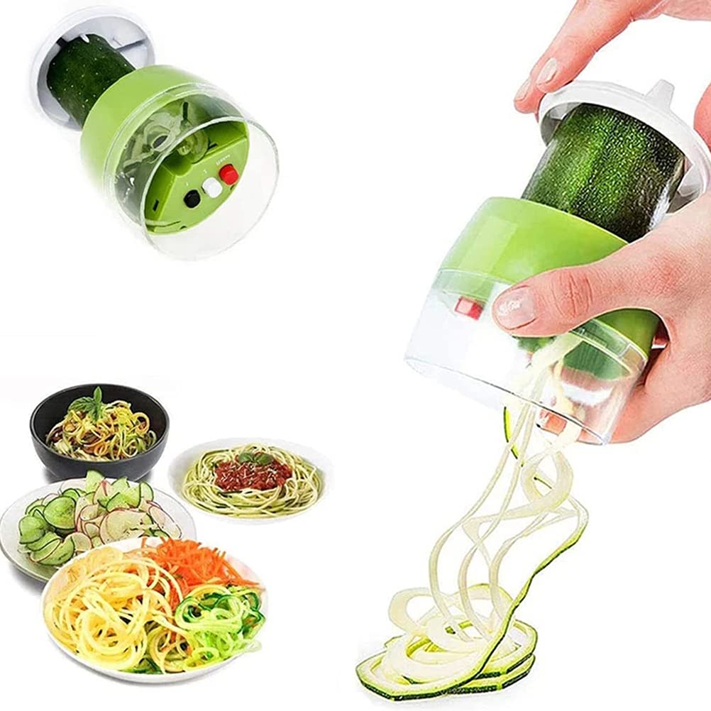 Aokeeu Vegetable Spiralizer Handheld Vegetable Slicer Manual Handheld Cucumber Spiralizer Vegetable Spiral Slicer Flower Decorative Peeler Curler Cucumber Spiral Cutter for Carrot, Cucumber, Zucchini