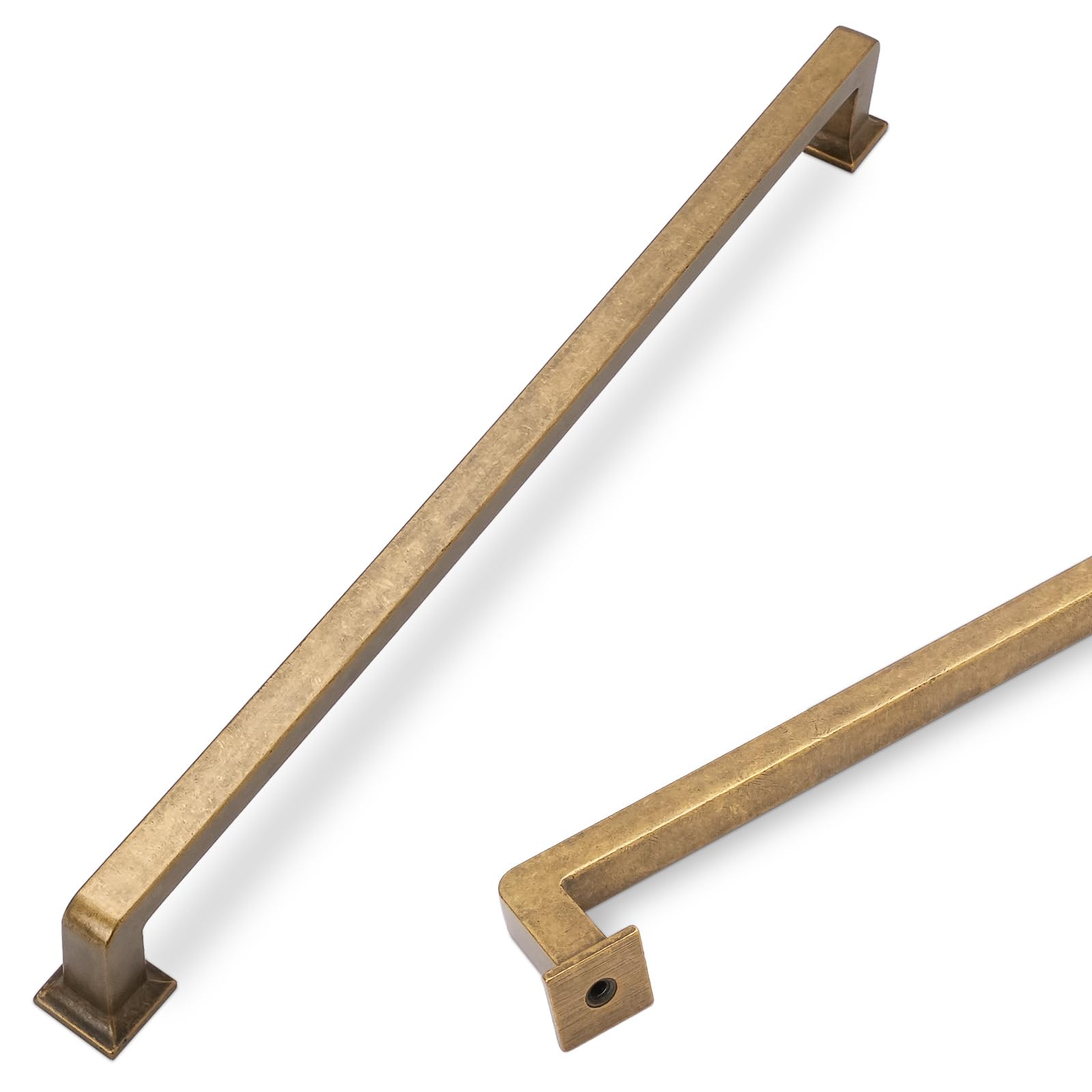 COTYKILEY 6 Pack 10Inch(256mm) Antique Brass Kitchen Cabinet Handles Cabinet Pulls Vintage Drawer Pulls Aged Gold Bronze Kitchen Hardware