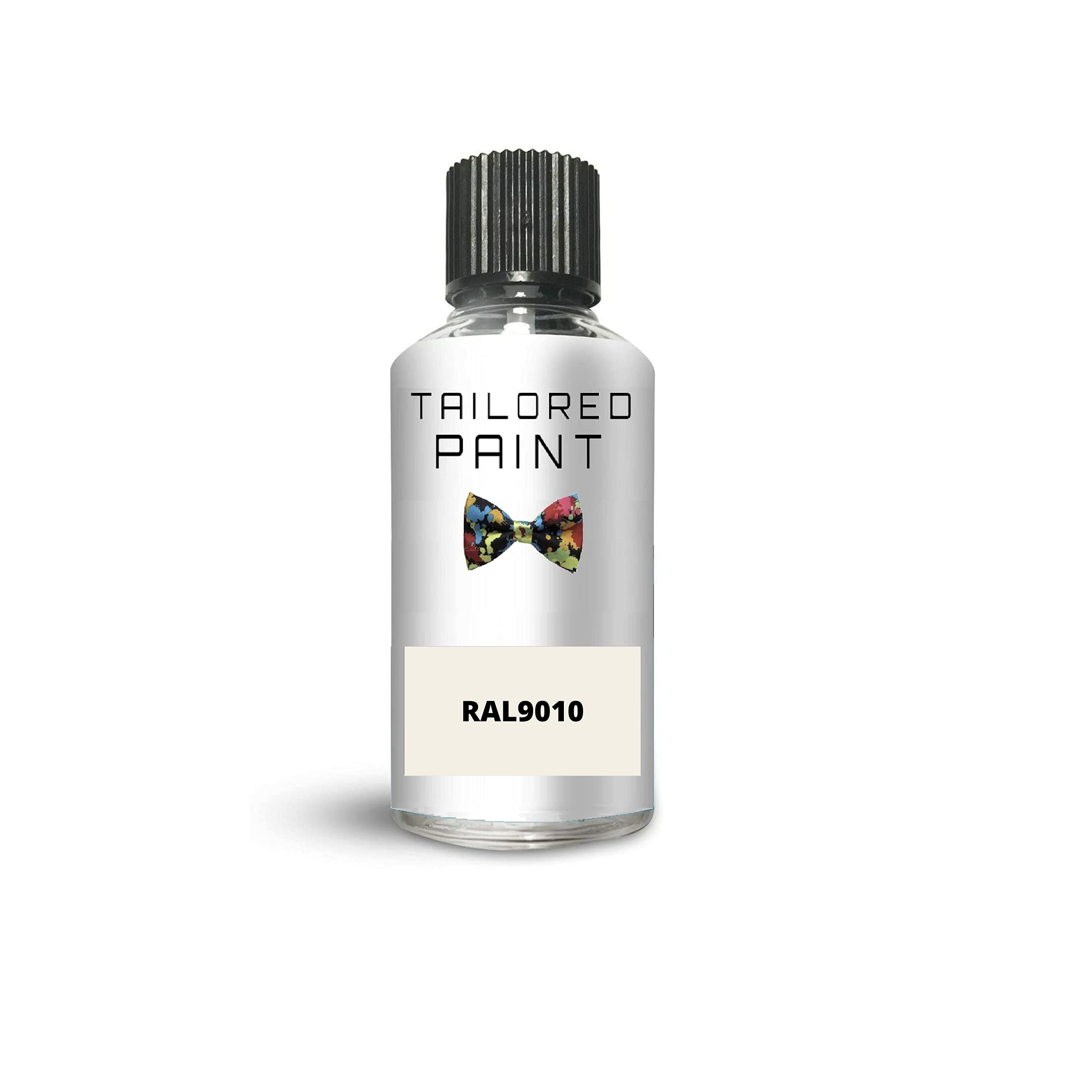 RAL9010 Pure White Matt Touch Up Paint with Brush Matt Paint for Wood, Metal, Plastic, PVC, UPVC, Fascia Soffit Furniture Boards - Indoor & Outdoor
