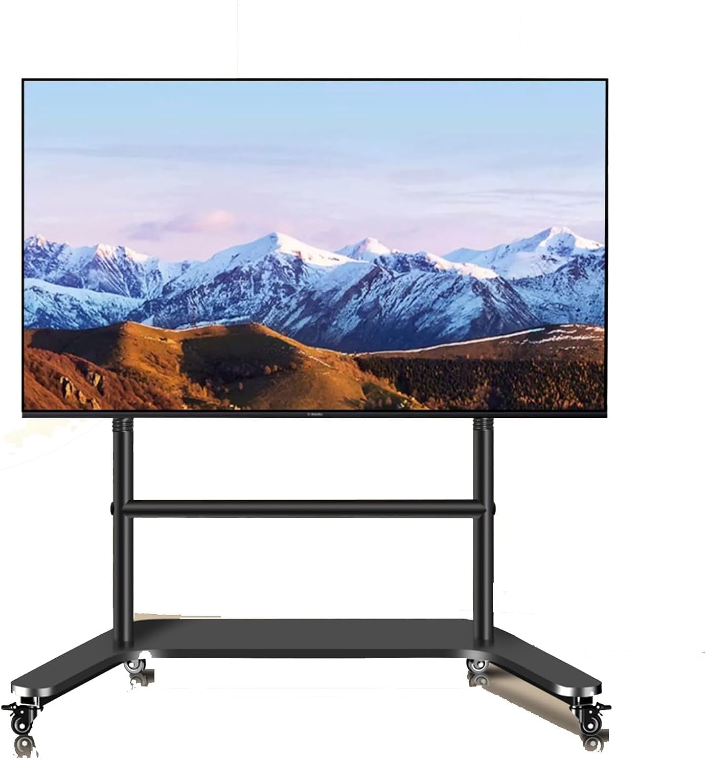 Hynjgih One Color Mobile Tv Cart On Wheels - Lcd Floor Stand, Portable Holds, Full Motion 360° Rotation Wheel, Load Bearing 150Kg/330Lbs